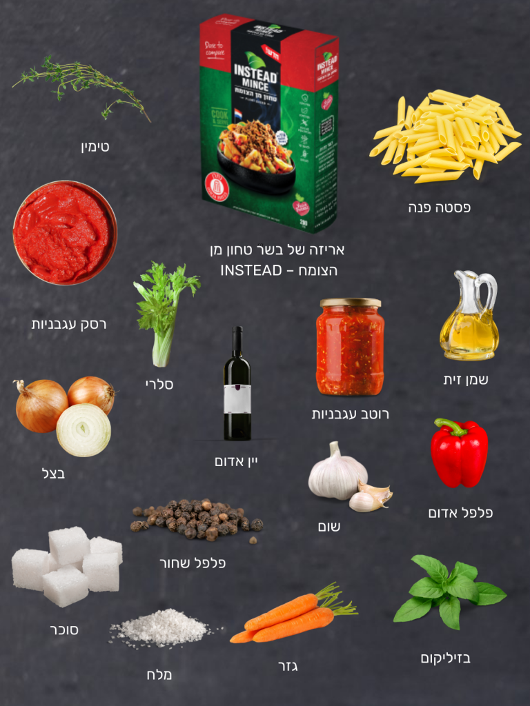 מרכיבים להכנת בולונז טבעוני